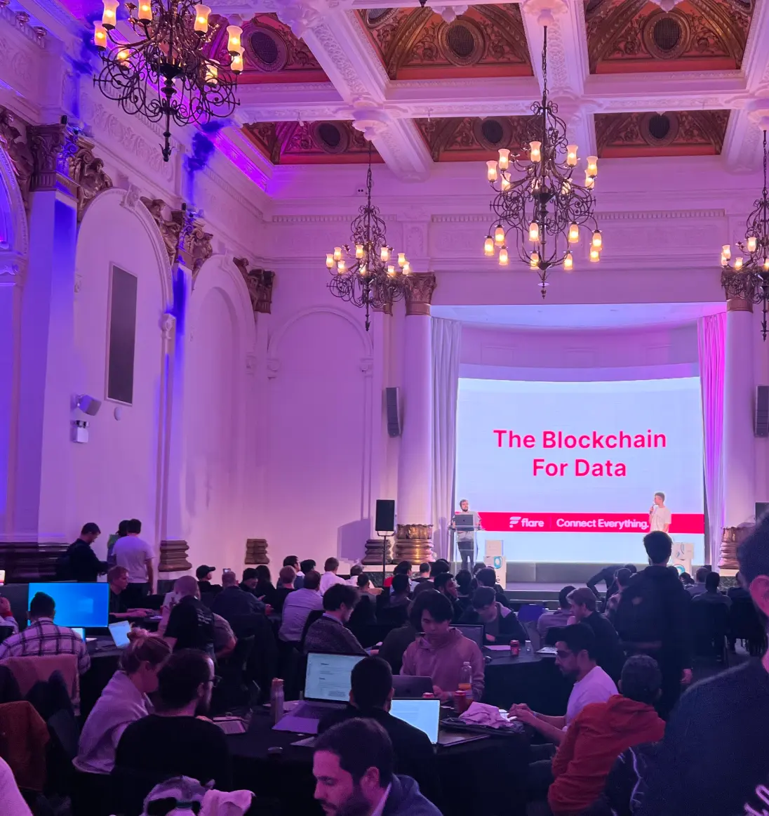 Conference room full of people at a Flare event